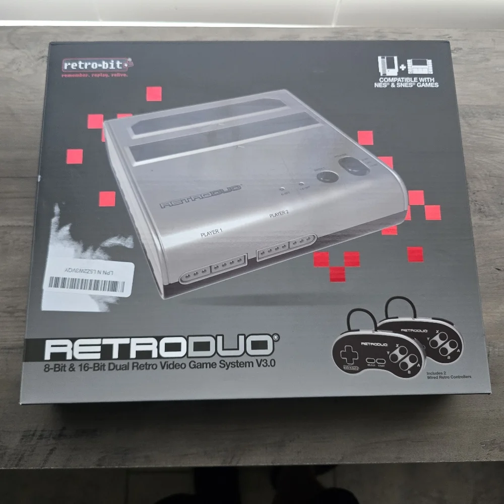 RetroDuo 8-Bit & 16-Bit Dual Retro Video Game System V3.0 - Silver